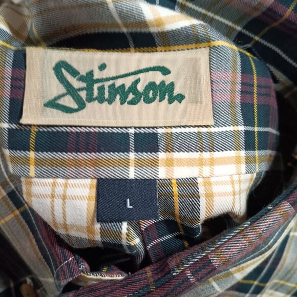 Stinson Blue Plaid Long Sleeve Button Down Shirt Men's Size Large - Picture 2 of 4